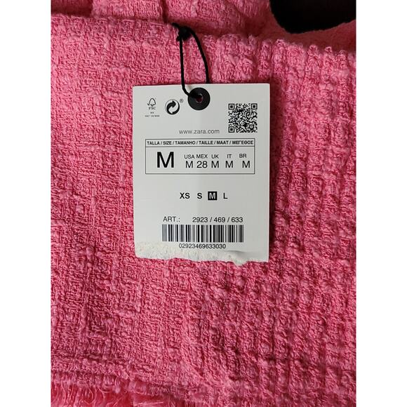 Zara Textured Bustier Top Pink Sweetheart Neckline Women's‎ Size Medium NWT - Picture 3 of 15